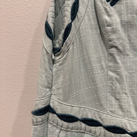 NWOT Free People Delightful Birds of a Feather Dress Embroidered Teal Women sz 4 - Picture 7 of 11